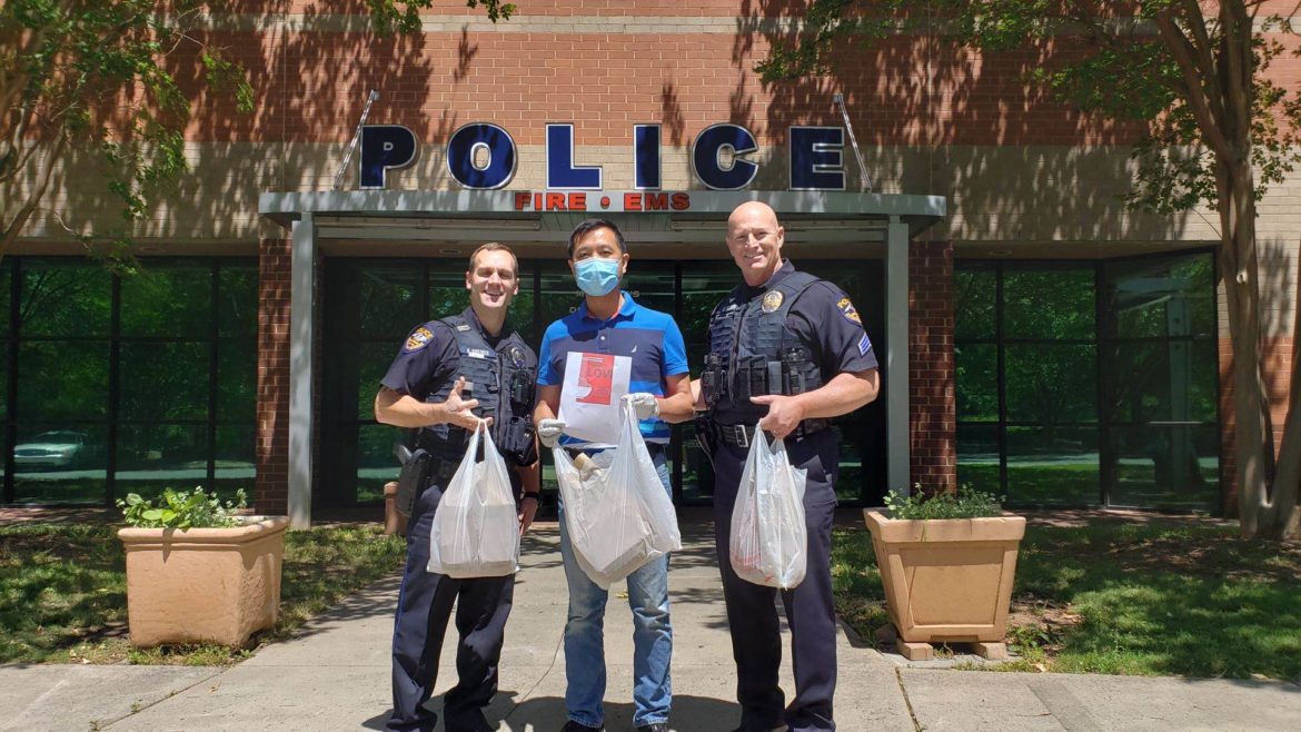 Michael and police donation pic